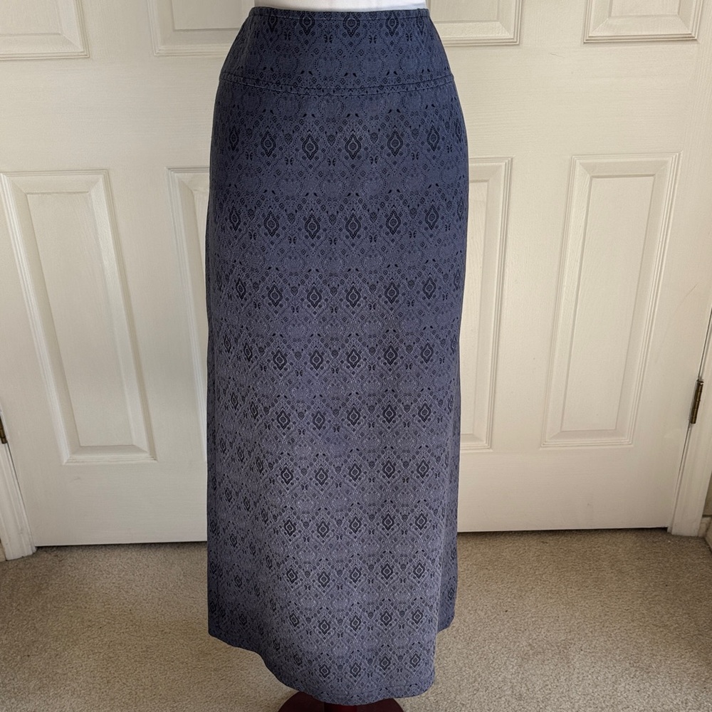 J. Jill Blue Patterned Maxi Skirt